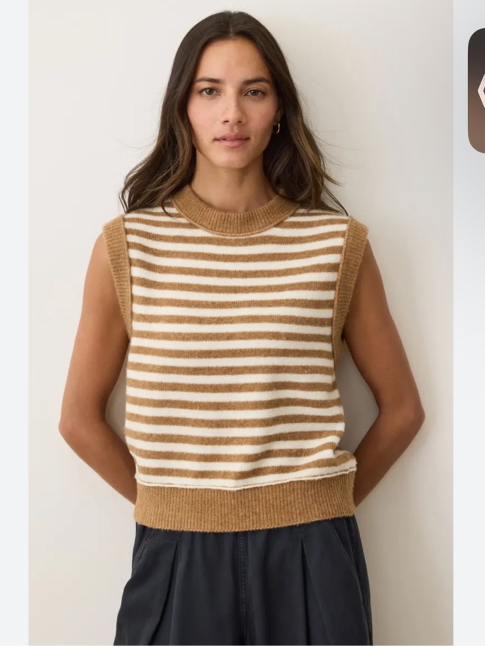 Marine Layer Sausalito Sweater Vest size XL Nutmeg Stripe